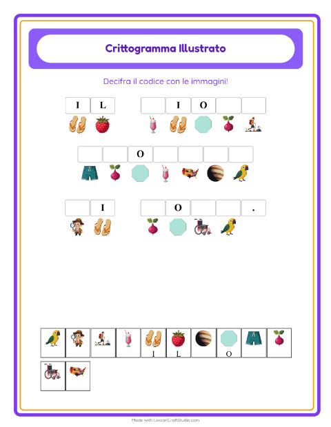 Anteprima della scheda di Crittogramma per Scuola dell'infanzia (5-7 anni)