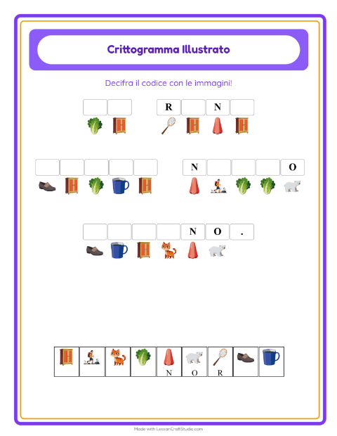 Anteprima della scheda di Crittogramma per Scuola dell'infanzia (5-7 anni)