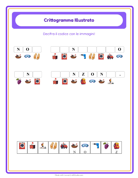 Anteprima della scheda di Crittogramma per Scuola dell'infanzia (5-7 anni)