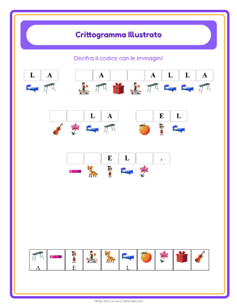 Anteprima della scheda di Crittogramma per Scuola dell'infanzia (5-7 anni)