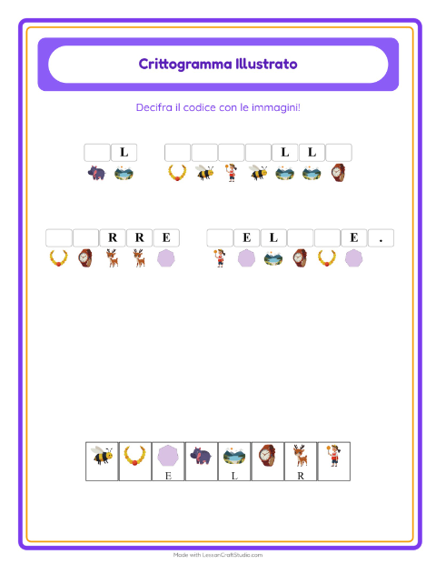 Anteprima della scheda di Crittogramma per Scuola dell'infanzia (5-7 anni)