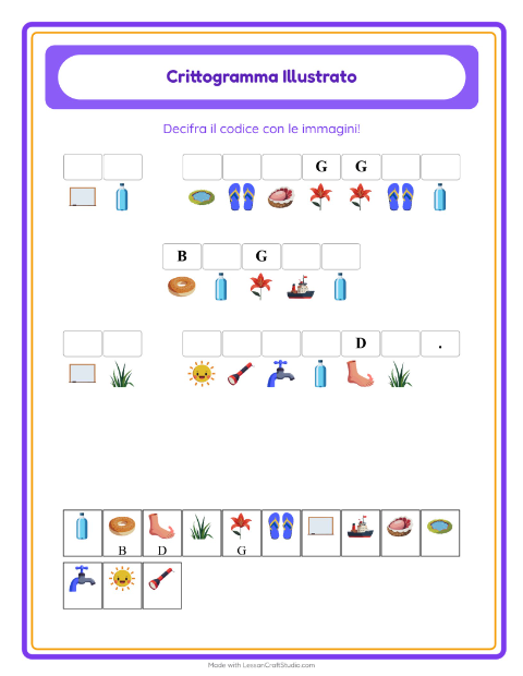Anteprima della scheda di Crittogramma per Scuola dell'infanzia (5-7 anni)