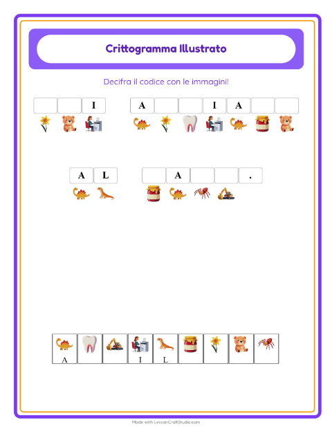 Anteprima della scheda di Crittogramma per Scuola dell'infanzia (5-7 anni)