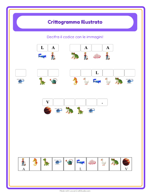 Anteprima della scheda di Crittogramma per Scuola dell'infanzia (5-7 anni)