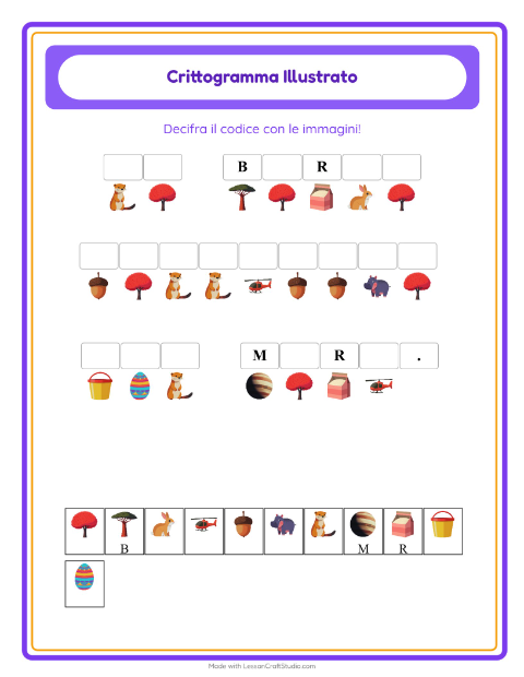 Anteprima della scheda di Crittogramma per Scuola dell'infanzia (5-7 anni)