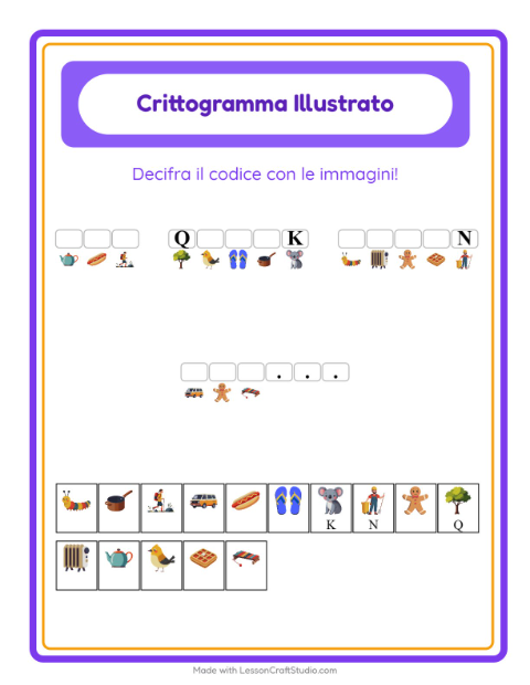 Anteprima della scheda di Crittogramma per Scuola dell'infanzia (5-7 anni)