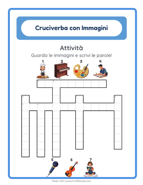 Anteprima della scheda di Cruciverba con Attività per Scuola primaria classe seconda