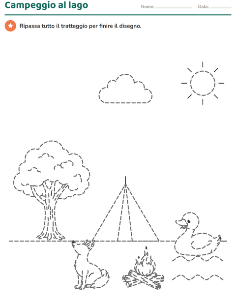Anteprima della scheda di Disegni tratteggiati per Scuola dell'infanzia (5-7 anni)