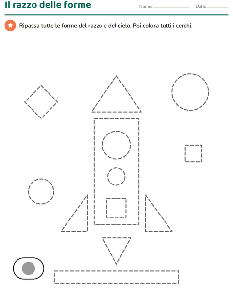 Anteprima di Forme da ripassare: un razzo di cerchi, quadrati e triangoli