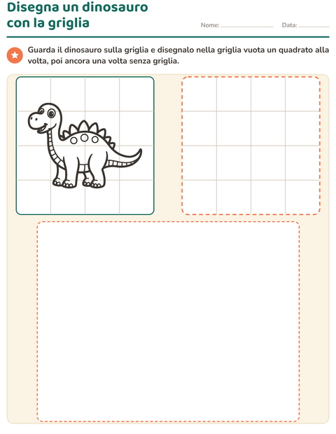 Disegna un dinosauro con la griglia