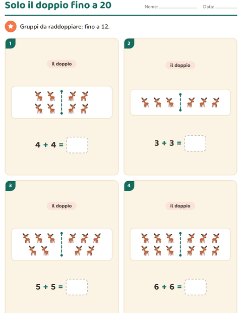 Anteprima della scheda di Doppio e metà con Creature della foresta per Scuola primaria classe prima