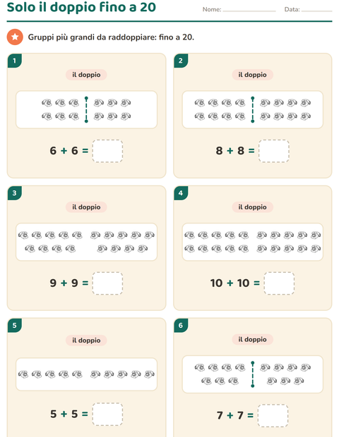 Anteprima della scheda di Doppio e metà con Giocattoli BN 2 per Scuola primaria classe prima