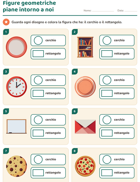 Anteprima della scheda di Figure geometriche piane per Scuola dell'infanzia (5-7 anni)