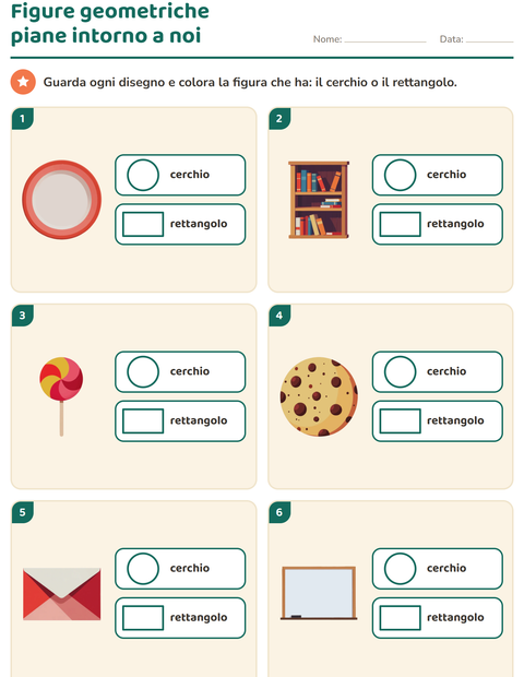 Anteprima della scheda di Figure geometriche piane per Scuola dell'infanzia (5-7 anni)