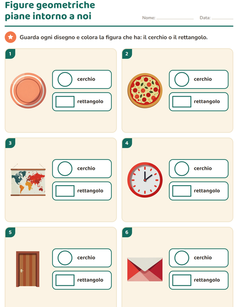 Anteprima della scheda di Figure geometriche piane per Scuola dell'infanzia (5-7 anni)