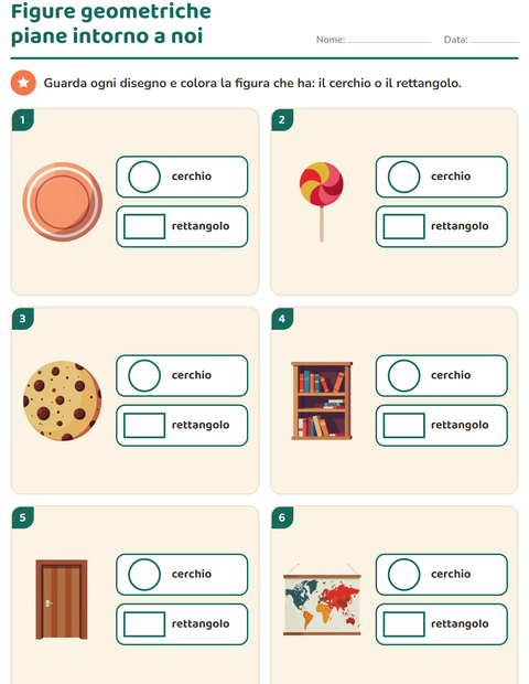 Anteprima della scheda di Figure geometriche piane per Scuola dell'infanzia (5-7 anni)