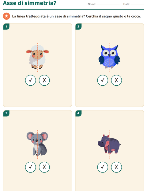 Anteprima della scheda di Forme geometriche con Animali per Scuola primaria classe seconda