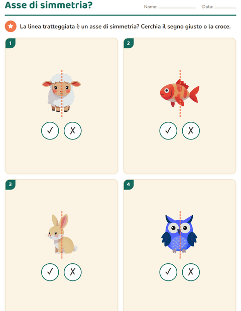 Anteprima della scheda di Forme geometriche con Animali per Scuola primaria classe seconda