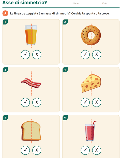 Anteprima della scheda di Forme geometriche con Colazione per Scuola primaria classe seconda