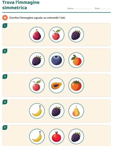 Anteprima della scheda di Forme geometriche con Frutta per Scuola primaria classe seconda
