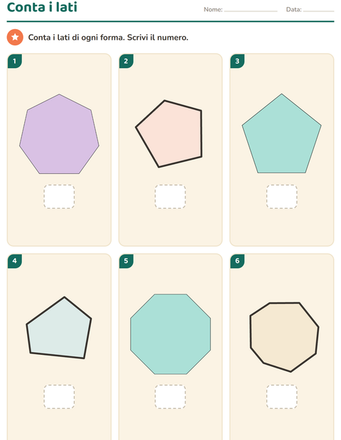 Anteprima della scheda di Forme geometriche per Scuola dell'infanzia (5-7 anni)