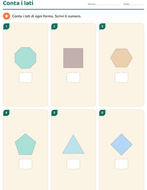 Forme geometriche alla scuola dell'infanzia: contare lati e angoli — 2