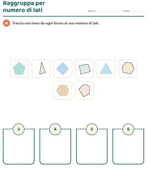 Anteprima della scheda di Forme geometriche per Scuola dell'infanzia (5-7 anni)
