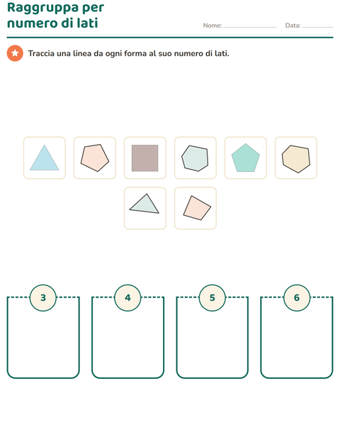 Anteprima della scheda di Forme geometriche per Scuola dell'infanzia (5-7 anni)