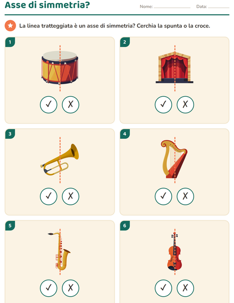 Anteprima della scheda di Forme geometriche con Musica per Scuola primaria classe seconda