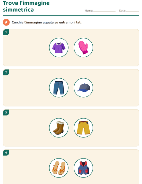 Anteprima della scheda di Forme geometriche con Abbigliamento per Scuola primaria classe seconda