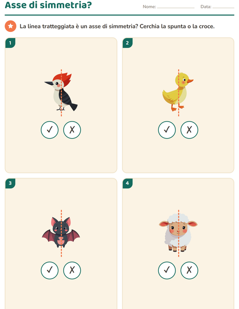 Anteprima della scheda di Forme geometriche con Animali per Scuola primaria classe seconda