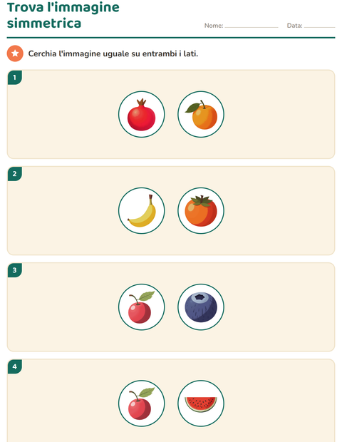 Anteprima della scheda di Forme geometriche con Frutta per Scuola primaria classe seconda