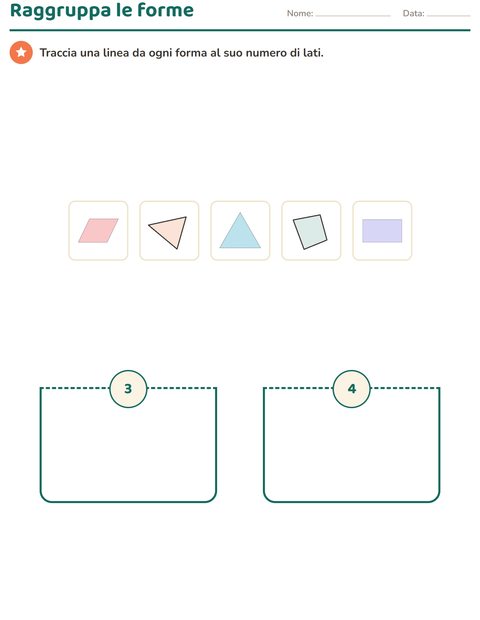 Anteprima della scheda di Forme geometriche per Scuola primaria classe seconda