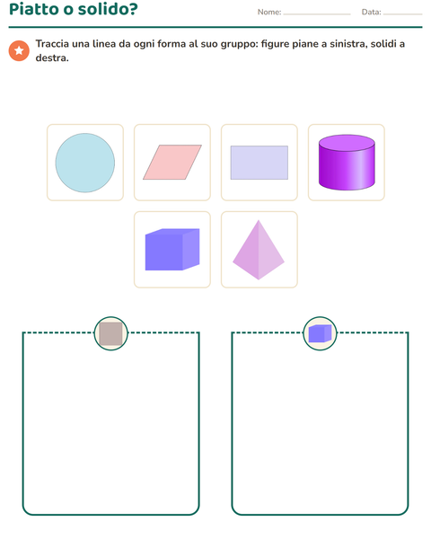 Anteprima della scheda di Forme geometriche per Scuola primaria classe seconda