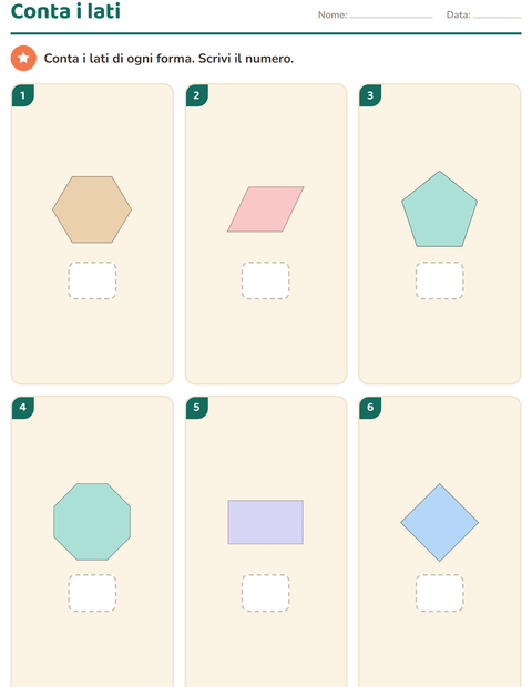 Forme geometriche alla scuola dell'infanzia: contare lati e angoli — 4