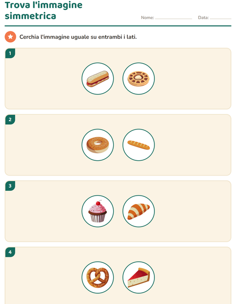 Anteprima della scheda di Forme geometriche con Panetteria per Scuola primaria classe seconda