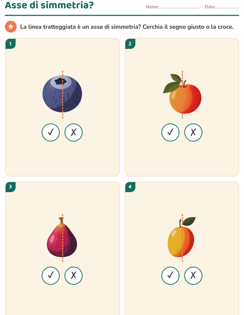 Anteprima della scheda di Forme geometriche con Frutta per Scuola primaria classe seconda