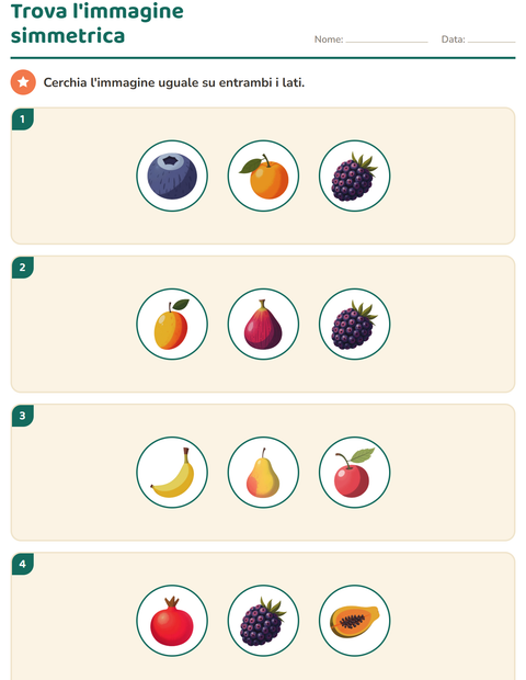 Anteprima della scheda di Forme geometriche con Frutta per Scuola primaria classe seconda