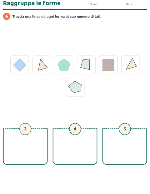 Anteprima della scheda di Forme geometriche per Scuola primaria classe seconda