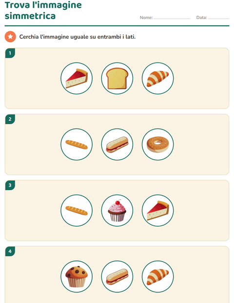 Anteprima della scheda di Forme geometriche con Panetteria per Scuola primaria classe seconda