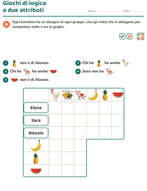 Anteprima della scheda di Giochi di logica con Animali della fattoria per Scuola primaria classe terza