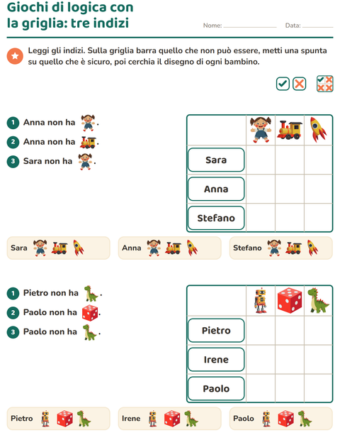 Anteprima della scheda di Giochi di logica con Giocattoli per Scuola primaria classe seconda