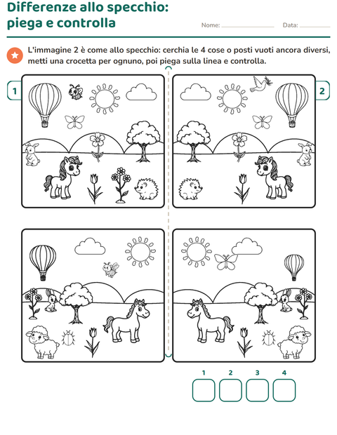 Anteprima della scheda di Gioco delle differenze per Scuola primaria classe prima