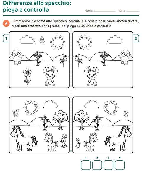 Anteprima della scheda di Gioco delle differenze per Scuola primaria classe prima