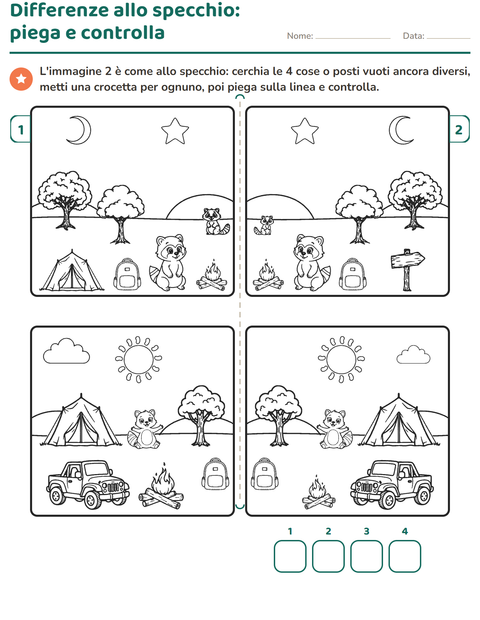Anteprima della scheda di Gioco delle differenze per Scuola primaria classe prima
