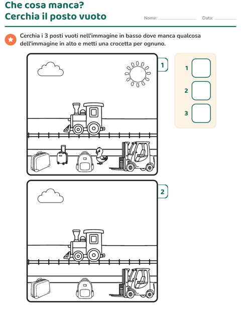Anteprima della scheda di Gioco delle differenze per Scuola dell'infanzia (5-7 anni)