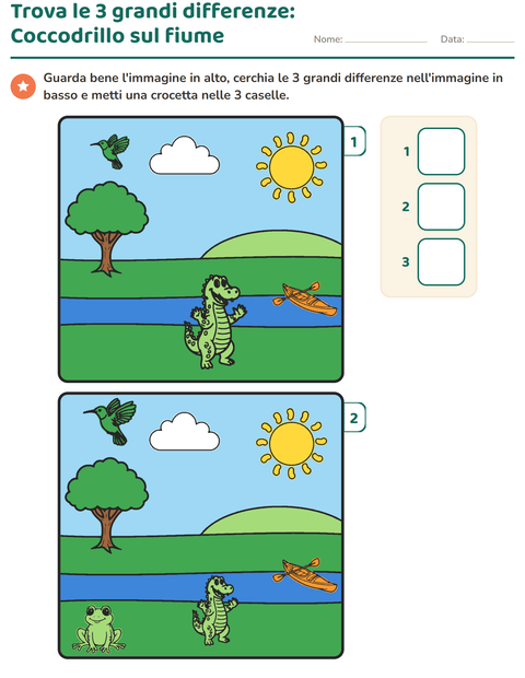 Anteprima della scheda di Gioco delle differenze per Scuola dell'infanzia (5-7 anni)
