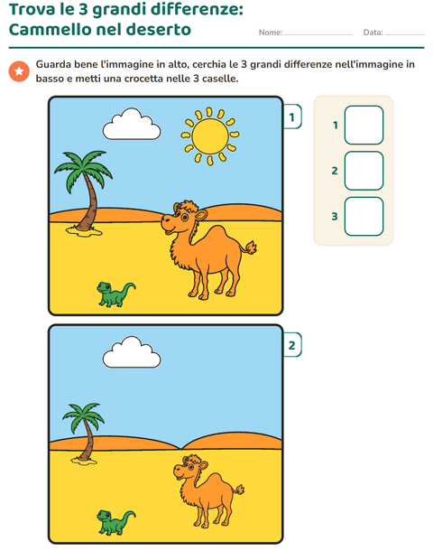 Anteprima della scheda di Gioco delle differenze per Scuola dell'infanzia (5-7 anni)