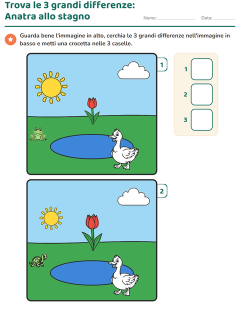 Anteprima della scheda di Gioco delle differenze per Scuola dell'infanzia (5-7 anni)