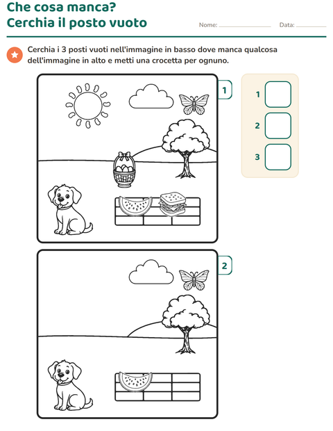 Anteprima della scheda di Gioco delle differenze per Scuola dell'infanzia (5-7 anni)